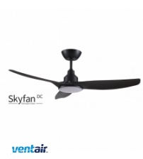Ventair Skyfan DC Ceiling Fan 52" with Remote Control & Dimmable CCT Tri Colour LED Light - Black